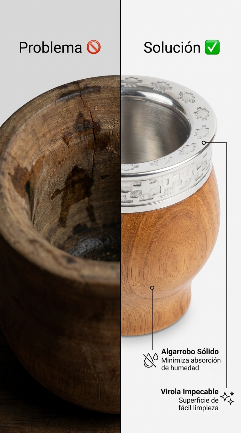 Comparación visual profesional de conservación y terminación del mate