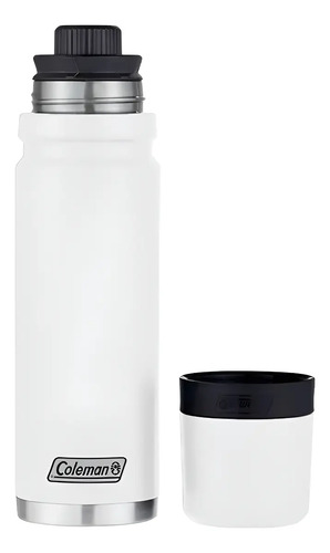 Foto original de catálogo de un termo Coleman blanco